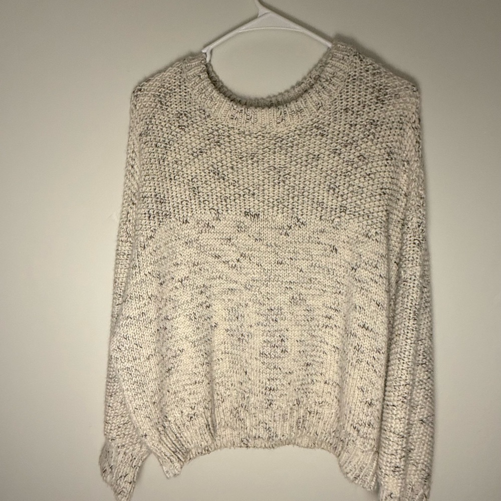 a.n.a Cream Textured Knit Sweater